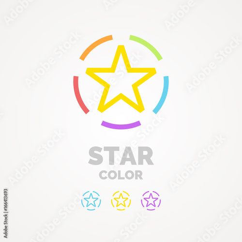 Free Download A colored star on a white background, the sign and emblem. Vector image. - GFXLoad
