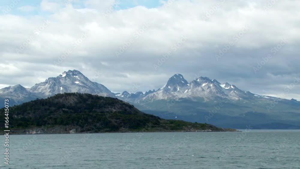 Long shot over bay Ensenada of high peaks in Tierra del Fuego National Park, Argentina Long shot over bay Ensenada of high peaks in Tierra del Fuego National Park, Argentina