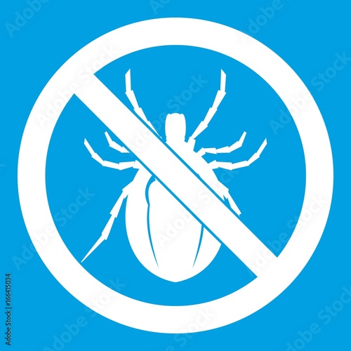 No bug sign icon white