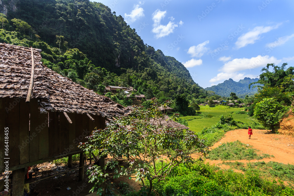 Karen village Beautiful nature Sufficient lifestyle Tha Song Yang District, Tak Province, Thailand Karen village Beautiful nature Sufficient lifestyle Tha Song Yang District, Tak Province, Thailand
