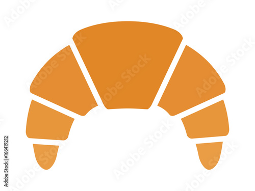 Croissant - french viennoiserie breakfast pastry flat vector color icon for food apps and websites