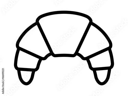 Croissant - french viennoiserie breakfast pastry line art vector icon for food apps and websites