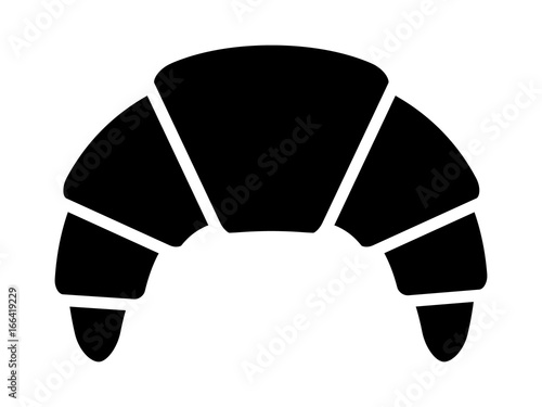 Croissant - french viennoiserie breakfast pastry flat vector icon for food apps and websites