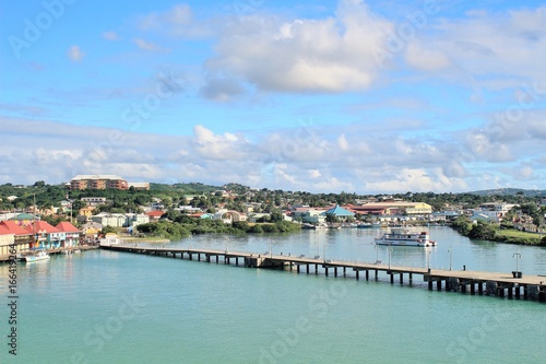 Scenic landscape views of the mountains and coast in St. Johns, Antigua