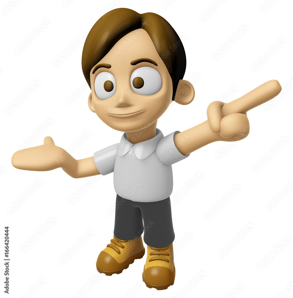 3D Man Mascot is points a finger one direction. Work and Job Character Design Series 2. 3D Man Mascot is points a finger one direction. Work and Job Character Design Series 2.