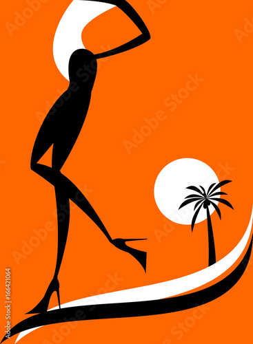Silhouette nera al tramonto