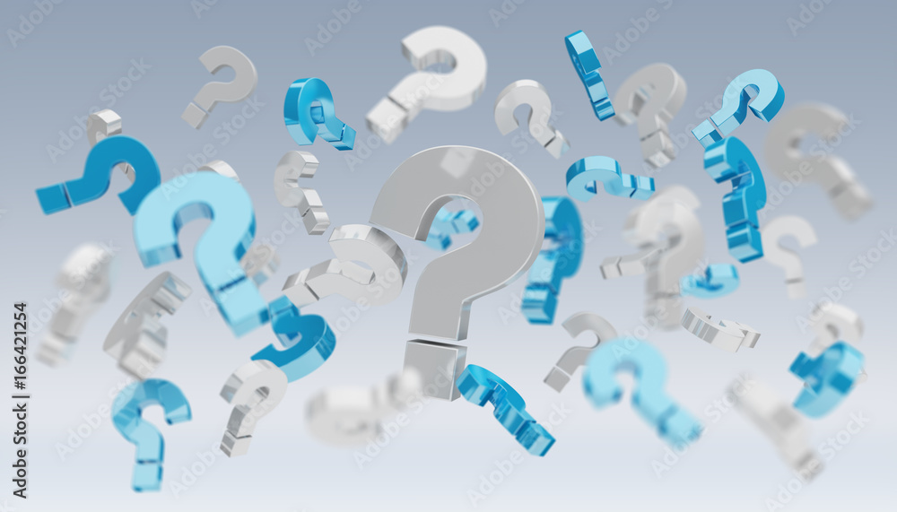 3D rendering question marks 3D rendering question marks