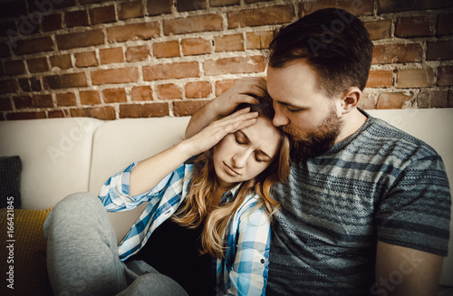 Woman with headache. photo