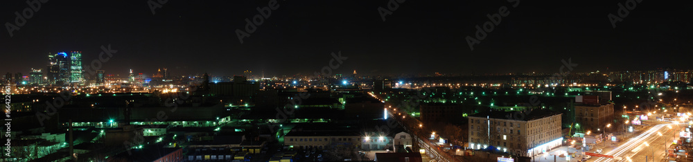 Night Moscow City skyline near metro station Polezhaevskaya, March 2008 Night Moscow City skyline near metro station Polezhaevskaya, March 2008