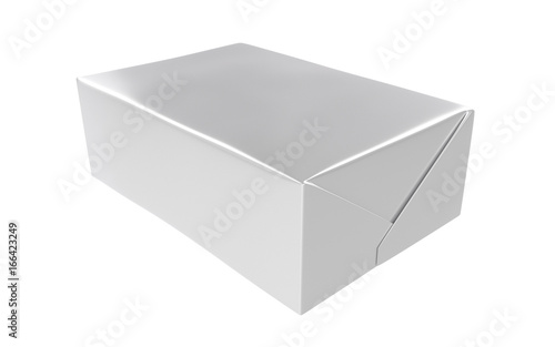 3D realistic render of isolated paper wrap box with shadow,(butter, spread, soap mock up) on white background. Clipping path.