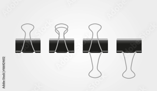 Set of realistic vector binder clips