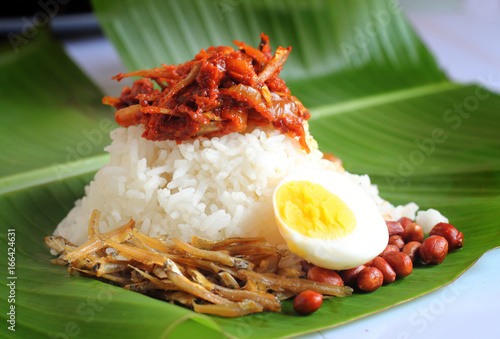 Traditional Malaysia Coconut Rice Nasi Lemak