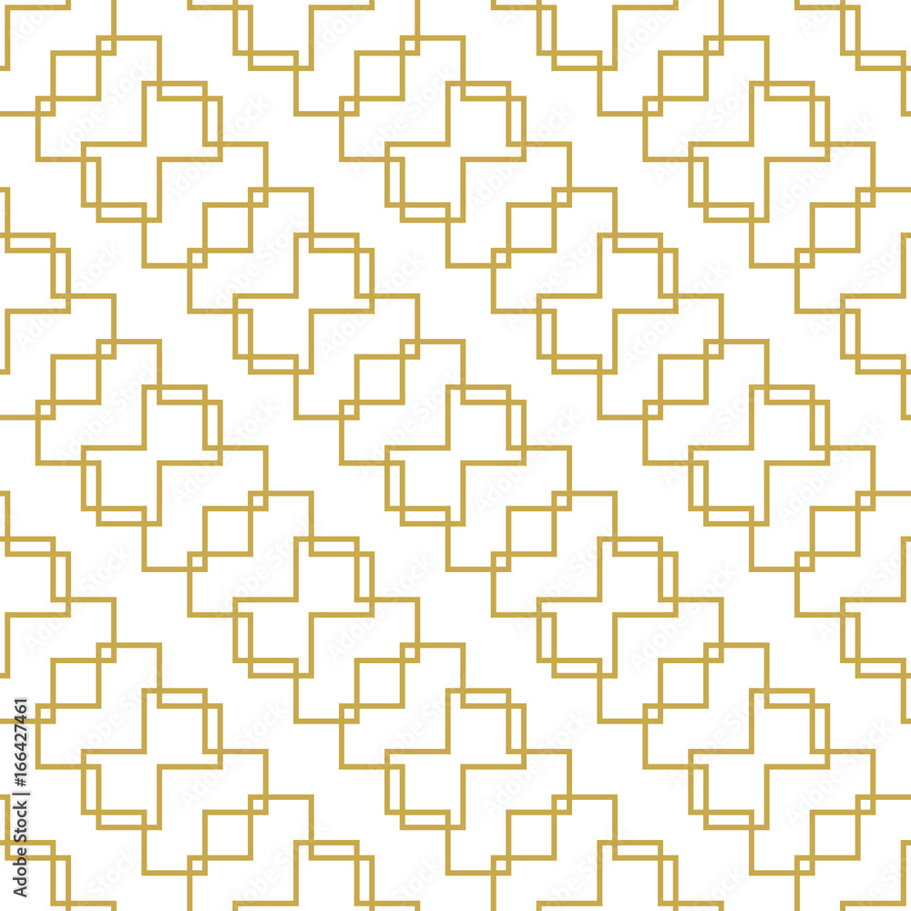 Elegant geometric design in gold. Seamless vector pattern