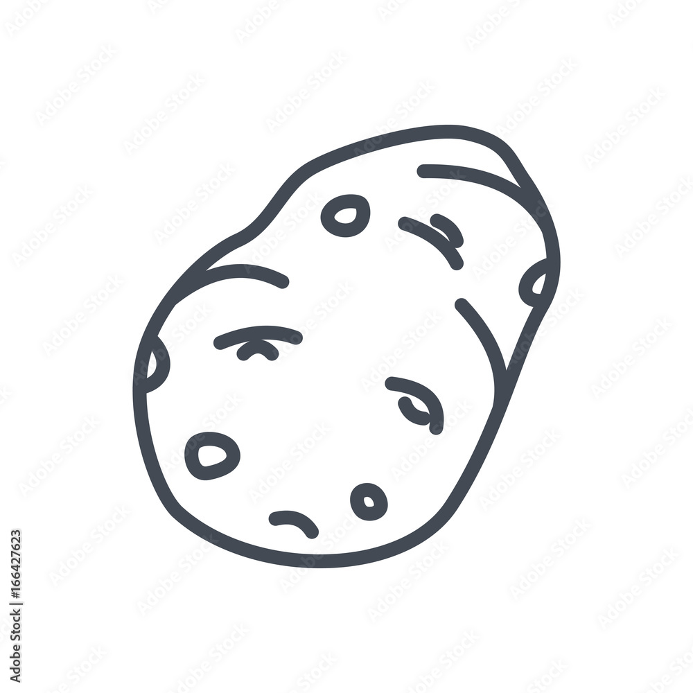 Fototapeta premium Food vegetables line icon potato