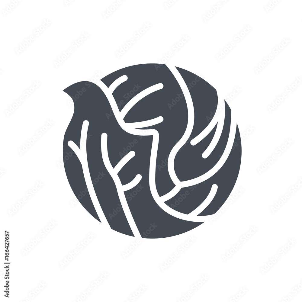 Food vegetables silhouette icon cabbage Food vegetables silhouette icon cabbage