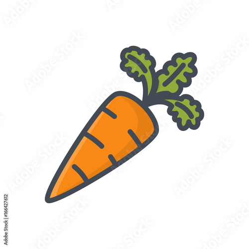 Food vegetables colored icon carrot