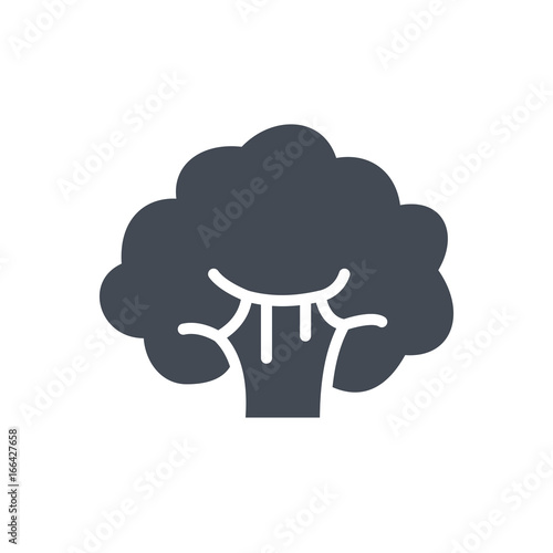 Food vegetables silhouette icon  broccoli