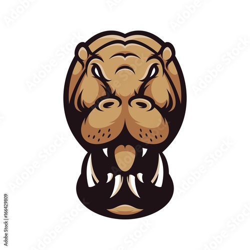 HIPPOPOTAMUS VECTOR LOGO ILLUSTRATION