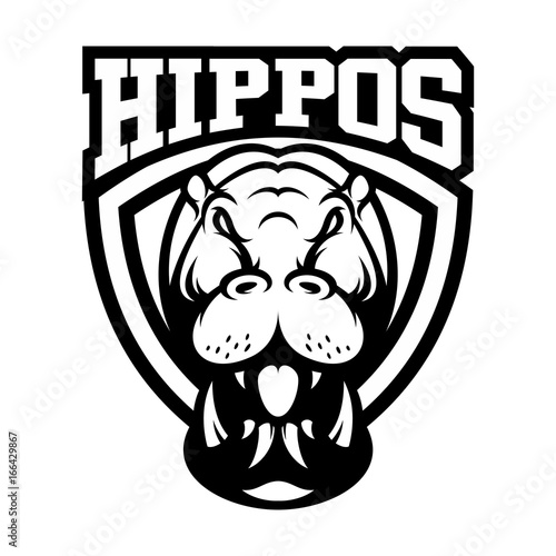 HIPPOPOTAMUS VECTOR LOGO ILLUSTRATION