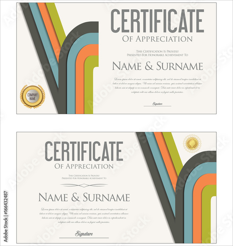 Modern colorful certificate or diploma template vector