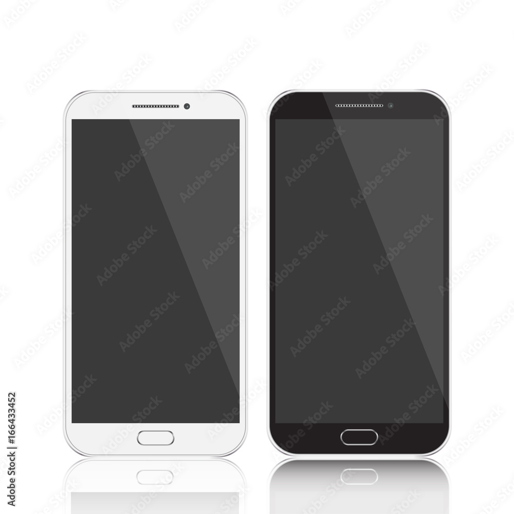 Smartphones. Smartphones black and white. Smartphone isolated. Vector illustration Smartphones. Smartphones black and white. Smartphone isolated. Vector illustration