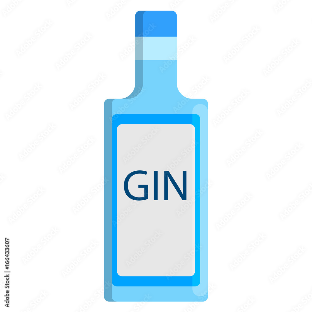 Gin bottle alcoholic beverage flat icon, vector sign, colorful pictogram isolated on white. Symbol, logo illustration. Flat style design Gin bottle alcoholic beverage flat icon, vector sign, colorful pictogram isolated on white. Symbol, logo illustration. Flat style design