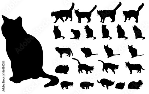 Cat silhouette set