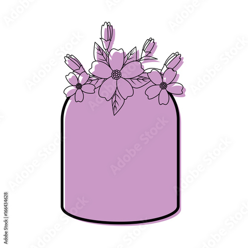 ornament bottle with decorative flowers icon © Gstudio