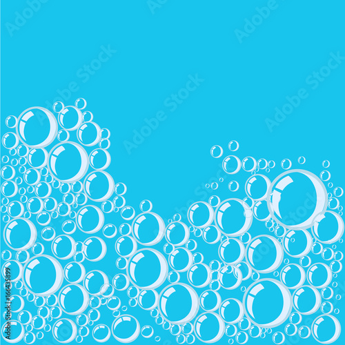 Vector set of cleaning service elements. Housework tools. Soap, sponge and soap foam bubbles. Cleaning supplies. Template for banners, web sites, printed materials, infographics.