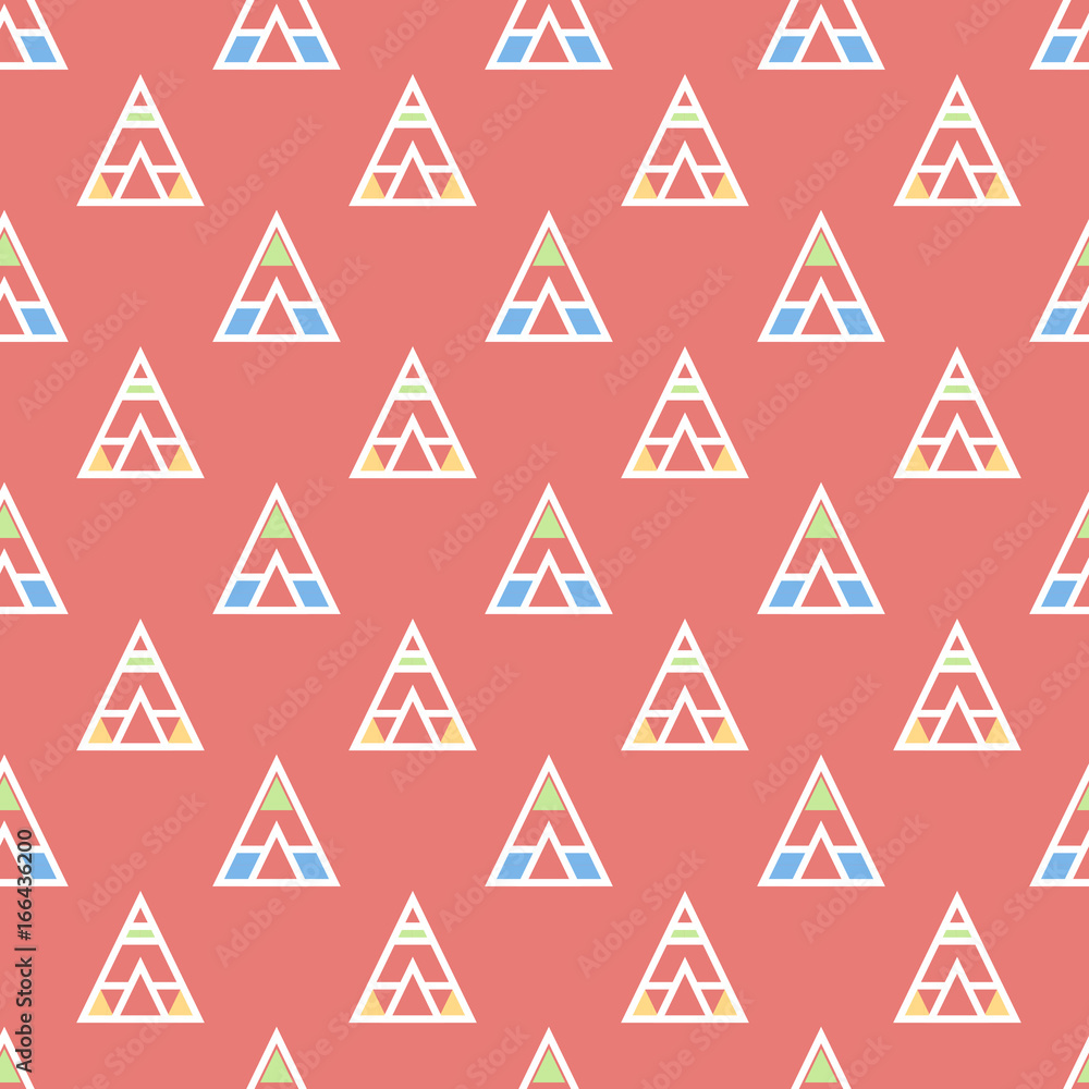 Abstract geometric vector seamless pattern with wigwams Abstract geometric vector seamless pattern with wigwams