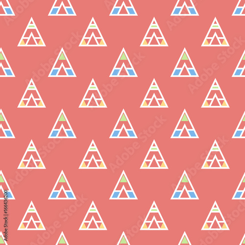 Abstract geometric vector seamless pattern with wigwams