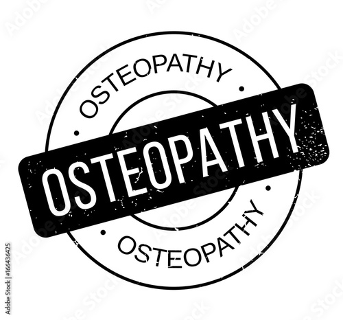 Osteopathy rubber stamp. Grunge design with dust scratches. Effects can be easily removed for a clean, crisp look. Color is easily changed.