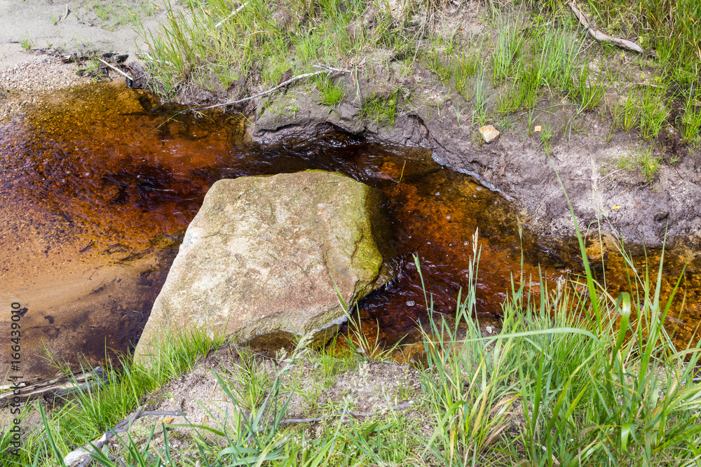 Obraz premium stream with red water (iron content)