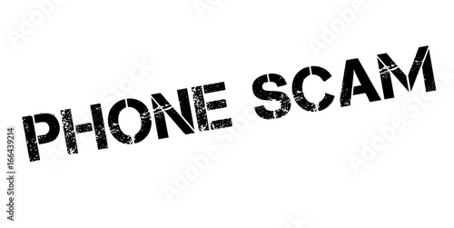 Phone Scam rubber stamp. Grunge design with dust scratches. Effects can be easily removed for a clean, crisp look. Color is easily changed.