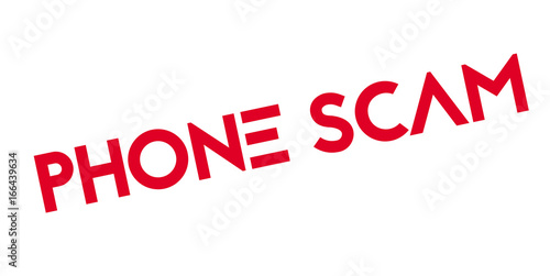 Phone Scam rubber stamp. Grunge design with dust scratches. Effects can be easily removed for a clean, crisp look. Color is easily changed.