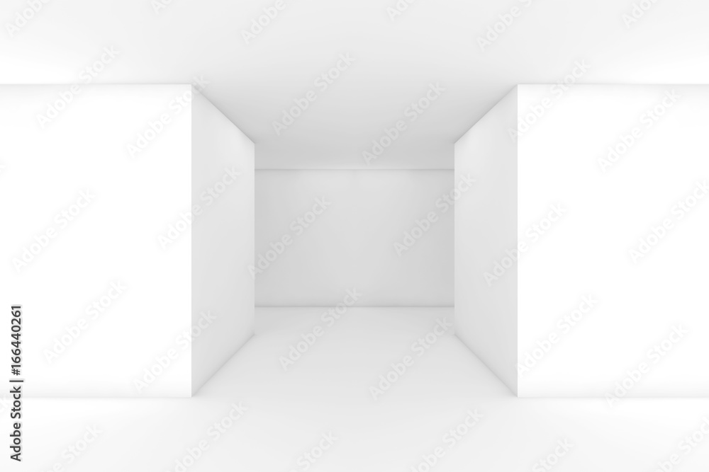 Abstract white empty modern interior, 3d corridor Abstract white empty modern interior, 3d corridor