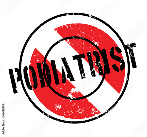 Podiatrist rubber stamp. Grunge design with dust scratches. Effects can be easily removed for a clean, crisp look. Color is easily changed.