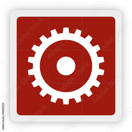 Red Icon Schaltfläche - Zahnrad System