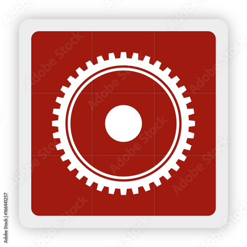 Red Icon Schaltfläche - Zahnrad Technik