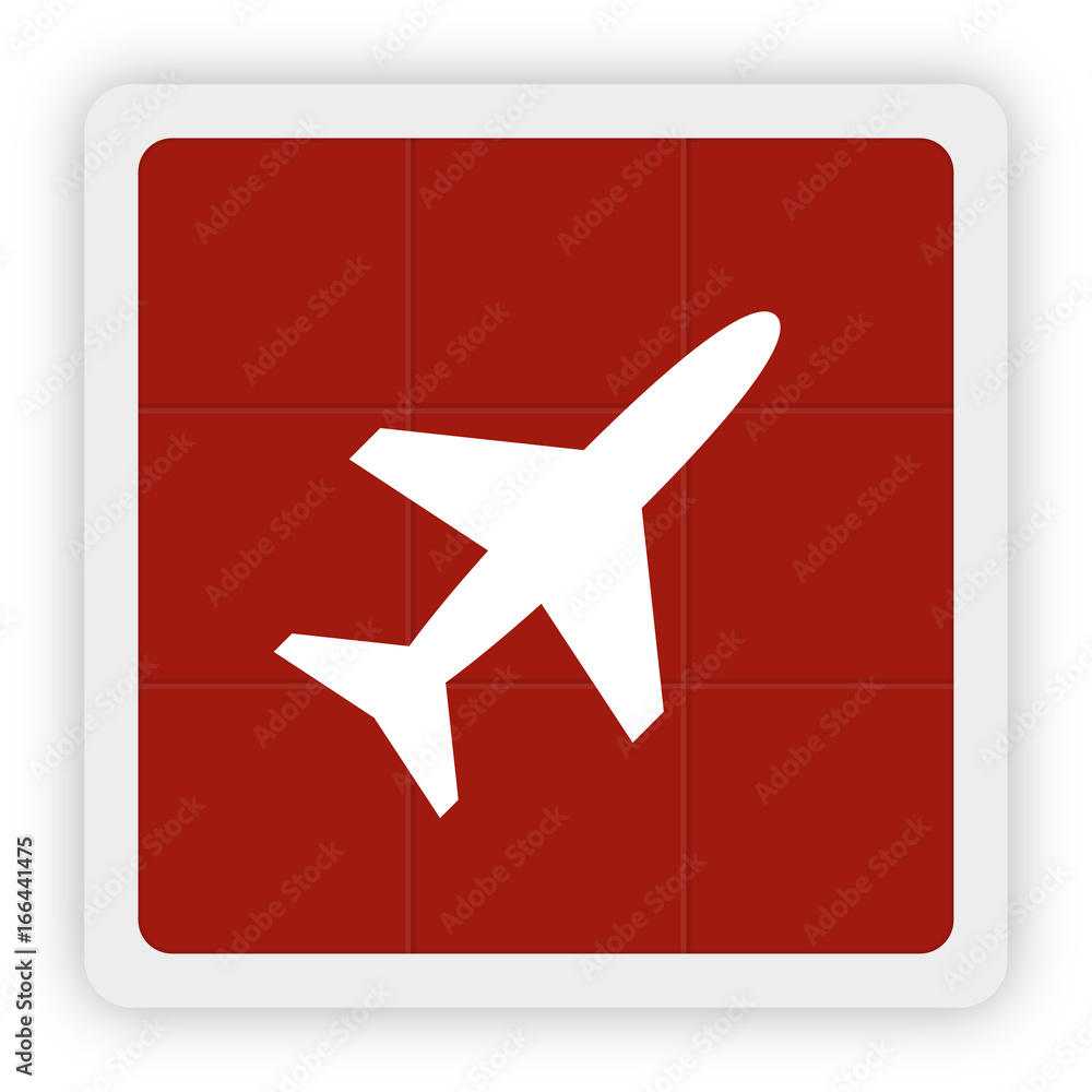 Red Icon Schaltfläche - Flugzeug