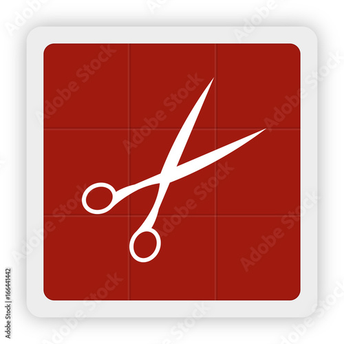 Red Icon Schaltfläche - Schere