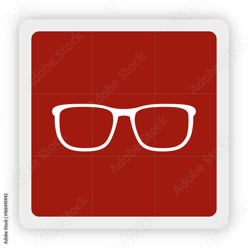 Red Icon Schaltfläche - Brille