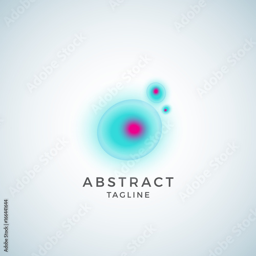 Cell Symbol Abstract Vector Sign, Emblem or Logo Template. Transparent Gradient Elegant Biology or Medical Icon.