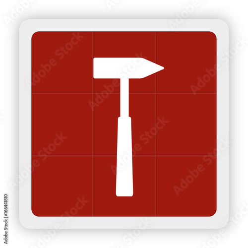 Red Icon Schaltfläche - Hammer