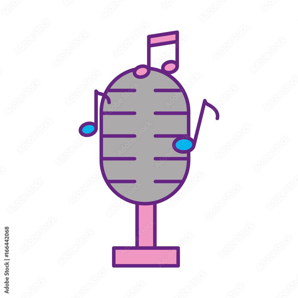 microphone audio with notes vector illustration design microphone audio with notes vector illustration design
