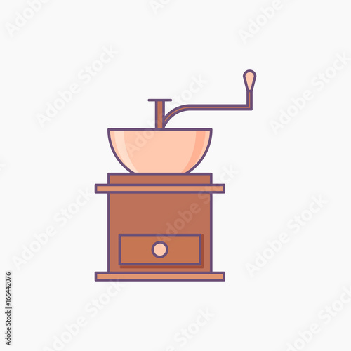 Coffee grinder simple icon isolated