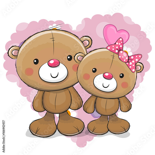 Two Cute Cartoon Bears