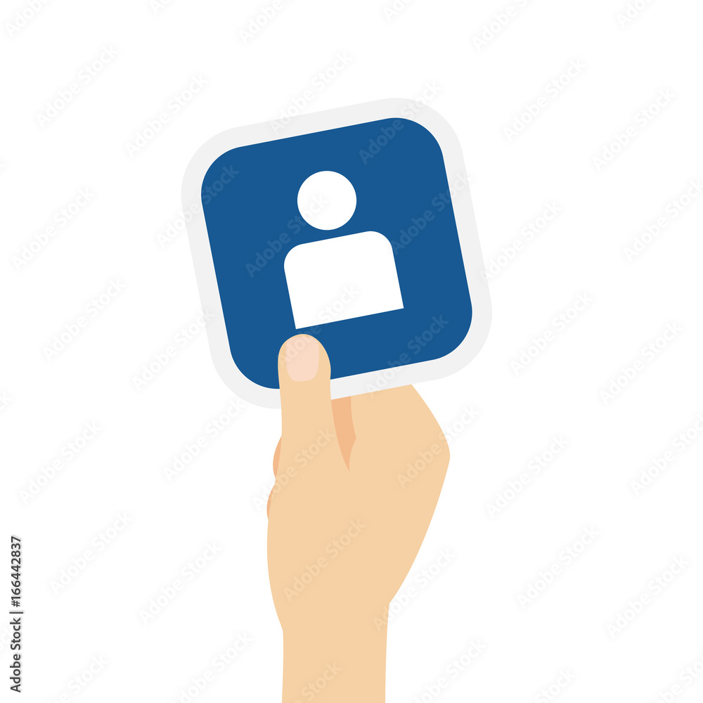 Obraz premium Hand hält Bierdeckel mit Profilbild