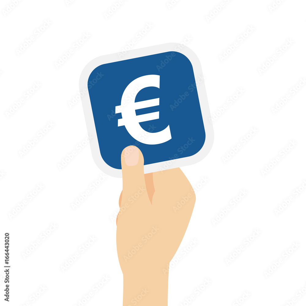 Hand hält Bierdeckel Euro Symbol Hand hält Bierdeckel Euro Symbol