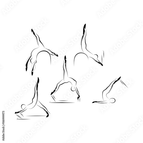 Set of abstract pilates poses photo